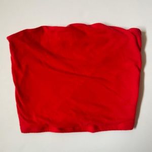Red Cropped Tube Top Garage
